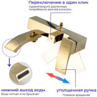 Душевая система Gappo G07-3 Золото арт-G2407-3 — фото 3, Душевые стойки