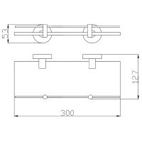 Стеклянная полка Rav Slezak Colorado COA0900/30MGK Серый металлик крацованный — фото 2, Полки для ванной и душа