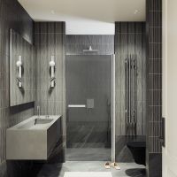 Товар: Душевая дверь Maybah Glass MGD-456-5 800x1980 на монопетле Хром матовый стекло графитовое - фото 2 Душевая дверь Maybah Glass MGD-456-5 800x1980 на монопетле Хром матовый стекло графитовое — фото 2, Душевые двери в нишу