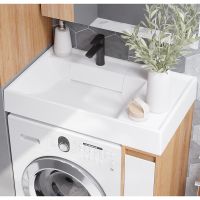 Тумба под раковину Aquaton Лондри 80 1A267101LH0C0 Дуб Сантана без фасада — фото 12, Тумбы под раковину