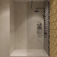 Душевая перегородка STWORKI Берген 90 MV-BE-90-BL профиль Черный матовый стекло прозрачное — фото 2, Душевые перегородки