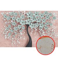 Фреска Ortograf 3D 33093 Фактура бархат золото FX-G Флизелин (4,3*2,7) Розовый/Голубой, Деревья/Абстрация — фото 1, Фрески