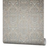 Обои Fipar Grand Classic R 28024 Винил на флизелине (1,06*10,05) Серый/Бежевый, Дамаск — фото 2, Обои для стен