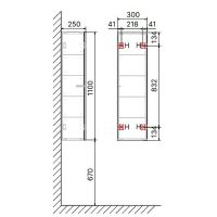 Шкаф пенал Jorno Modulare 30 Mdlr.04.110/P/A/JR подвесной Антрацит — фото 5, Пеналы для ванной комнаты