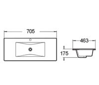 Раковина SantiLine 70 SL-2102 (70) Белая — фото 2, Раковины встраиваемые сверху