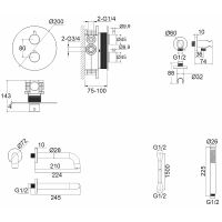 Товар: Смеситель для ванны Whitecross Y brushed gold YSET10GLB с термостатом Брашированное золото - фото 12 Смеситель для ванны Whitecross Y brushed gold YSET10GLB с термостатом Брашированное золото — фото 12, Смесители