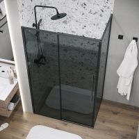 Душевая стенка Grossman Galaxy 90 200.K33.01.90.21.10 профиль Черный матовый стекло тонированное — фото 9, Боковые стенки
