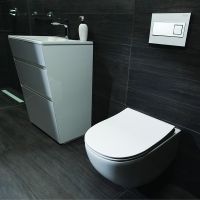 Комплект унитаза Pestan Fluenta SET40006661DW с инсталляцией с сиденьем Микролифт и Белой клавишей смыва — фото 9, Унитазы