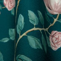 Обои Andrea Rossi Cheradi 54396-7 Винил на флизелине (1,06*10,05) Бирюзовый, Птицы/Цветы — фото 2, Обои для стен