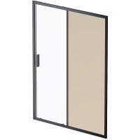 Душевая дверь AM.PM Gem 150 W90G-150-1-195BBr профиль Черный матовый стекло бронзовое-прозрачное — фото 1, Раздвижные душевые двери