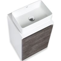 Тумба под раковину Runo Бари 40 00-00001376 подвесная Железный камень Белая — фото 5, Мебель для ванной