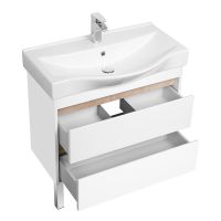 Тумба под раковину Aquaton Нортон 80 1A248901NT010 подвесная Белая глянцевая — фото 7, Мебель для ванной