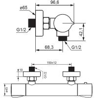 Смеситель для душа Damixa Scandinavian Pure 366000000 с термостатом Хром — фото 4, Смеситель для душа