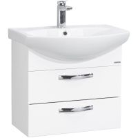 Тумба под раковину Aquaton Ария 50 М 1A140001AA010 подвесная Белая — фото 1, Тумбы под раковину