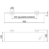 Товар: Стеклянная полка Nofer Barcelona 16910.N Черная - фото 2 Стеклянная полка Nofer Barcelona 16910.N Черная — фото 2, Полки для ванной и душа