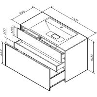 Тумба под раковину AM.PM Inspire V2.0 100 M50AFHX1003WM подвесная Белая матовая — фото 11, Мебель для ванной