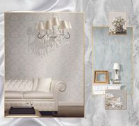 Обои Solo Le Sete S108 Винил на флизелине (1,06*10,05) Бежевый/Зеленый, Дамаск — фото 3, Обои для стен