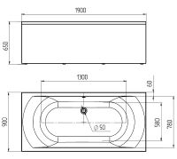 Акриловая ванна Marka One Esma MG 190x90 01эс1990 без гидромассажа — фото 4, Ванны