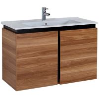 Тумба с раковиной Creavit Verti 100 VE0100.42.VV подвесная Орех — фото 1, Тумбы с раковиной