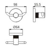 Двойной крючок CeramaLux Antica 61201-1 Золото — фото 2, Крючки для полотенец