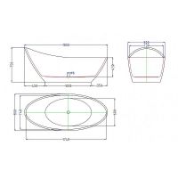 Акриловая ванна Esbano London 180x80 ESVALONDB Черная Белая без гидромассажа — фото 3, Акриловые ванны