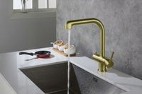 Смеситель для кухни Timo Saona 2346/17FL Золото матовое — фото 3, Смесители для кухни