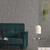 Обои Andrea Rossi Arlequin 54302-5 Винил на флизелине (1,06*10,05) Серый, Геометрия — фото 2, Обои для стен