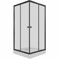 Душевой уголок Triton Вента-Блэк 100х100 Щ0000054463 профиль Черный стекло прозрачное — фото 1, Квадратные душевые уголки