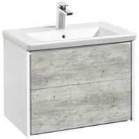 Тумба под раковину Roca Ronda 60 ZRU9303002 подвесная Бетон Белый матовый — фото 1, Мебель для ванной