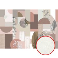 Фреска Ortograf Forma 32641 Фактура флок FLK Флизелин (4*2,7) Розовый/Разноцветный, Геометрия/Абстракция — фото 1, Фрески