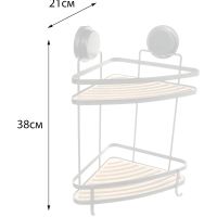 Полка корзина Fixsen Magic Wood FX-920B-2 угловая Черная матовая Дерево — фото 3, Полки для ванной и душа