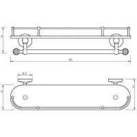 Стеклянная полка Migliore Amerida 16602 Золото с кристаллами Swarovski — фото 5, Полки для ванной и душа