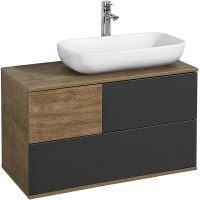 Тумба под раковину Aquaton Терра 85 1A247201TEKA0 подвесная Дуб кантри Антрацит — фото 1, Тумбы под раковину