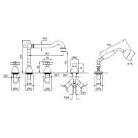 Смеситель на борт ванны Migliore Princeton 19385 Медь — фото 3, Смесители на борт ванны
