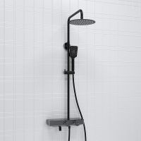 Душевая система WasserKRAFT A114.258.130.CB Thermo с термостатом Черная матовая — фото 7, Душевое оборудование. Душевая программа