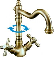 Смеситель для раковины Rav Slezak Morava Retro MK120.5/8SM Бронза — фото 1, Смесители для раковины