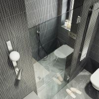 Душевая дверь Maybah Glass MGD-509-4 905x1950 на петлях Хром глянцевый стекло прозрачное — фото 4, Душевые двери в нишу