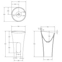 Раковина Abber Stein 50 AS2509-H Белая матовая — фото 4, Раковины напольные