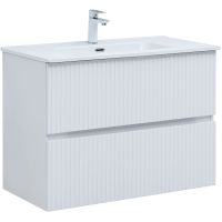 Тумба под раковину Aquanet Джейн 90 313287 подвесная Белая матовая — фото 1, Тумбы под раковину