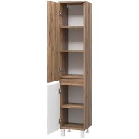 Шкаф пенал Brevita Dakota 35 L DAK-050350-19/01Л Белый матовый Дуб Галифакс олово — фото 4, Мебель для ванной