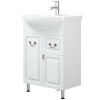 Тумба под раковину Corozo Элегия ретро 60 SD-00000010 Белая — фото 3, Мебель для ванной