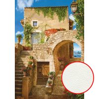 Фреска Ortograf Городской пейзаж 10513 Фактура флок FLK Флизелин (2,1*3) Бежевый/Зеленый/Голубой, Город/Пейзаж — фото 1, Фрески