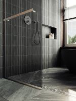 Душевая перегородка Maybah Glass MGD-729-5у 790x1950 в узком профиле Хром матовый стекло графитовое — фото 6, Душевые перегородки