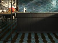 Керамическая плитка Ceramica Ribesalbes Hope Blue Hex Glossy PT03128 настенная 15x17,3 см — фото 2, Керамогранит