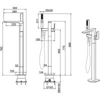 Смеситель для ванны Allen Brau Infinity 5.21009-31 Черный матовый — фото 42, Смесители напольные