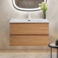 Тумба под раковину Cezares Molveno 80 подвесная Noce Chiaro арт-MOLVENO-80-2C-SO-NC — фото 4, Тумбы под раковину