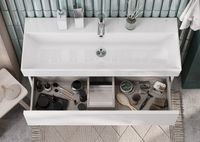 Тумба под раковину Roca Oleta 100 A857641806 подвесная Белый глянец — фото 7, Тумбы под раковину