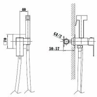 Гигиенический душ со смесителем Vincea VHFW-102BG Брашированное золото — фото 3, Гигиенические души