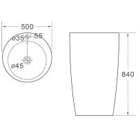 Раковина SantiLine 50 SL-4004MB Черная матовая — фото 2, Раковины напольные