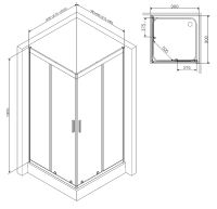 Душевой уголок AM.PM Gem 90х90 W90G-403-090MT профиль Серый стекло прозрачное — фото 14, Душевые уголки
